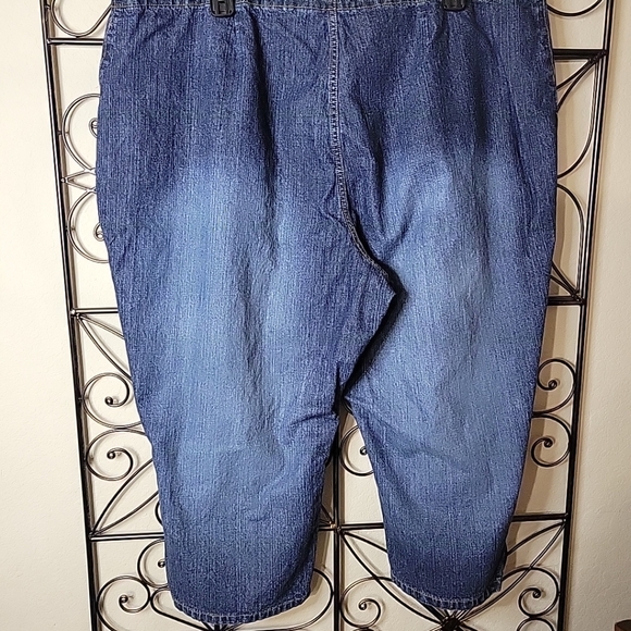 Carolina Blues by Carolina Colours Cropped Denim Button Fly Jeans Sz 28W - Picture 2 of 4